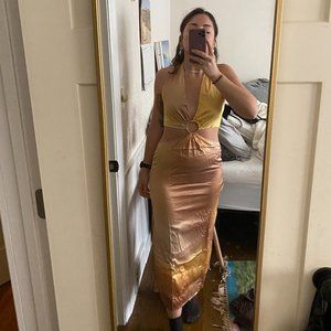 Silk Maison Cutout Tie Back Dress